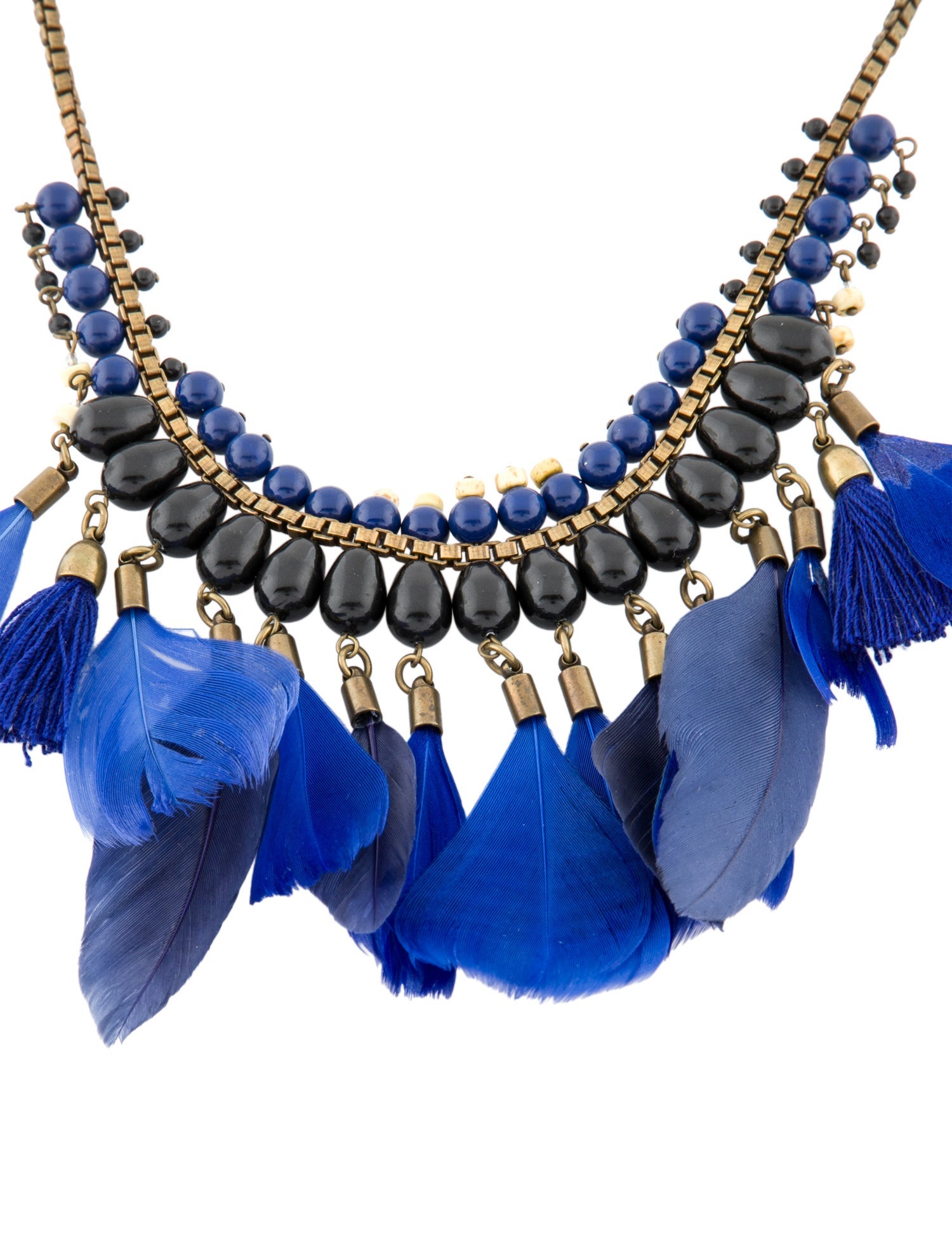 Isabel Marant Feather, Resin & Bead Blue Kayapo Collar Necklace