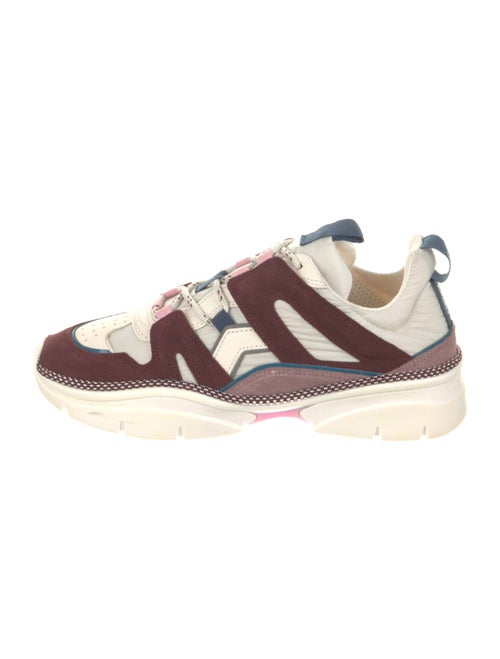 Isabel Marant Leather Colorblock Pattern Chunky Sneakers