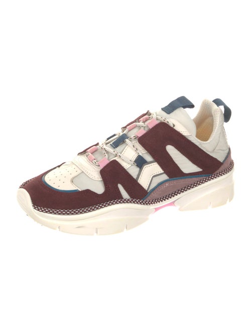 Isabel Marant Leather Colorblock Pattern Chunky Sneakers