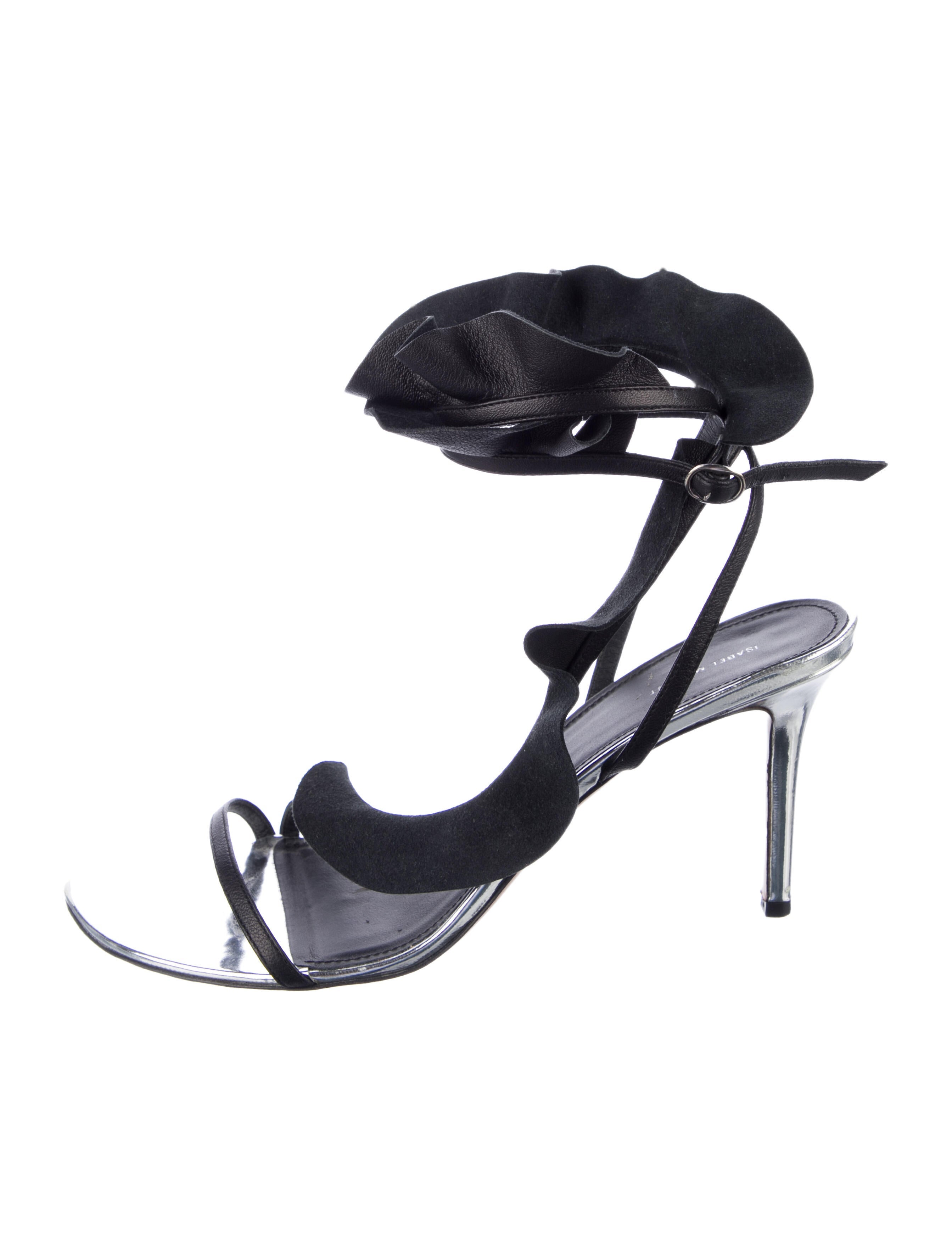 Isabel Marant Leather Ruffle Embellishment Sandals