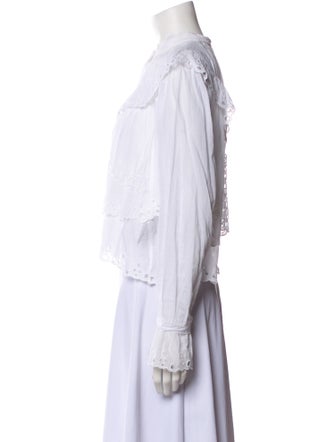 Isabel Marant Mock Neck Long Sleeve Crop Top