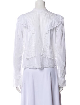 Isabel Marant Mock Neck Long Sleeve Crop Top