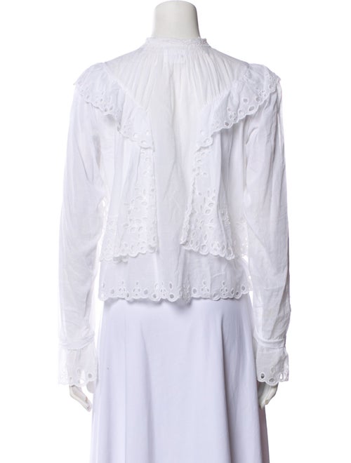 Isabel Marant Mock Neck Long Sleeve Crop Top