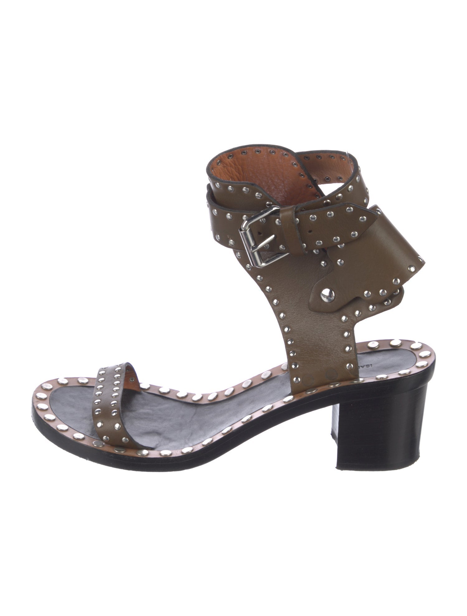 Isabel Marant Leather Studded Accents Gladiator Sandals