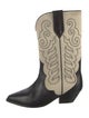 Isabel Marant Suede Colorblock Pattern Western Boots
