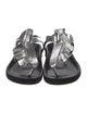 Isabel Marant Leather Ruffle Embellishment T-Strap Sandals