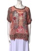 Isabel Marant Silk Paisley Print T-Shirt