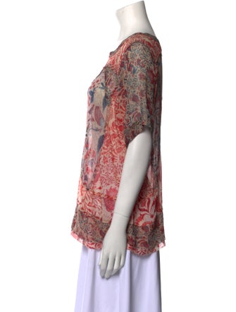 Isabel Marant Silk Paisley Print T-Shirt