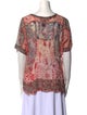 Isabel Marant Silk Paisley Print T-Shirt