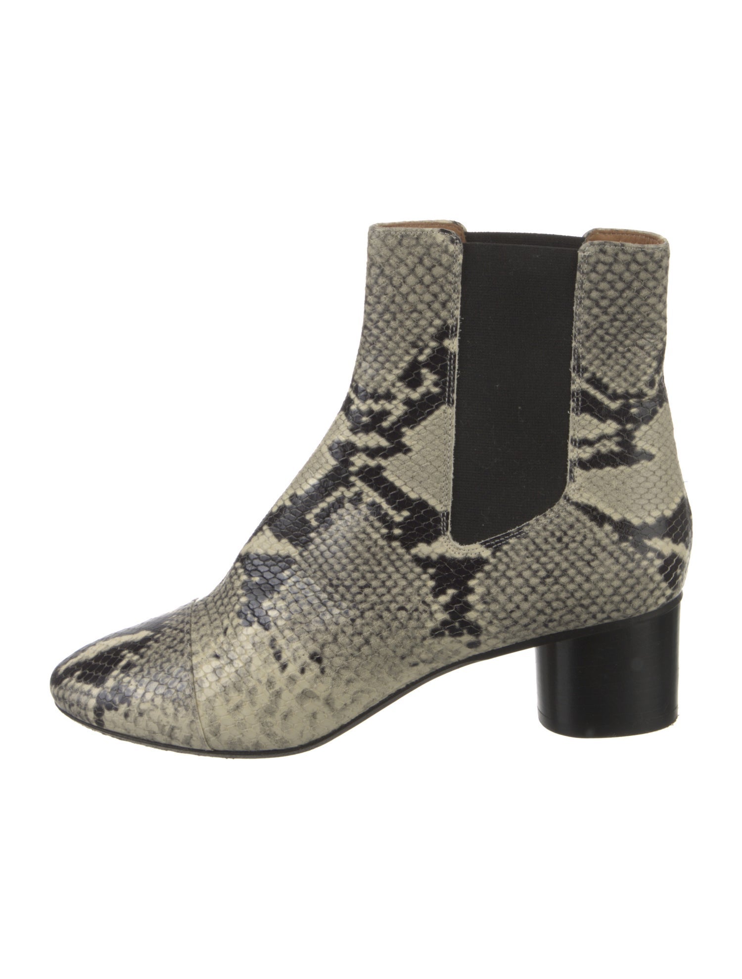 Isabel Marant Leather Animal Print Chelsea Boots