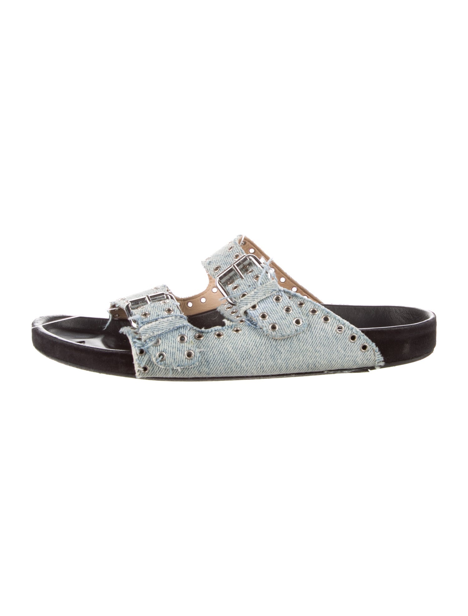 Isabel Marant Denim Studded Accents Slides