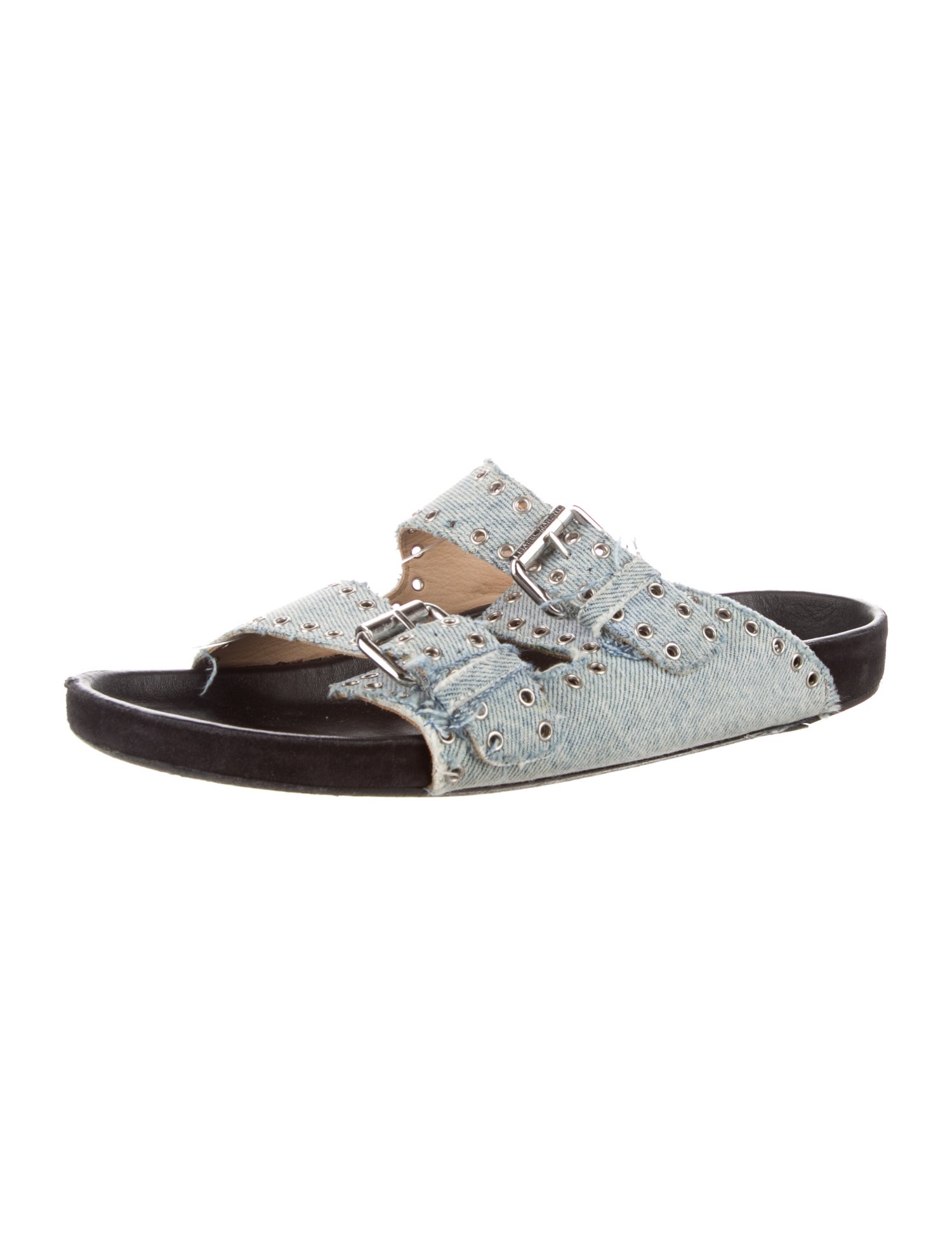 Isabel Marant Denim Studded Accents Slides