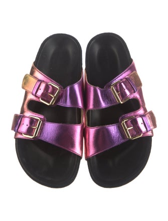 Isabel Marant Leather Printed Slides