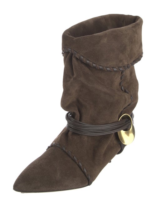 Isabel Marant Suede Pleated Accents Moto Boots