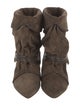 Isabel Marant Suede Pleated Accents Moto Boots