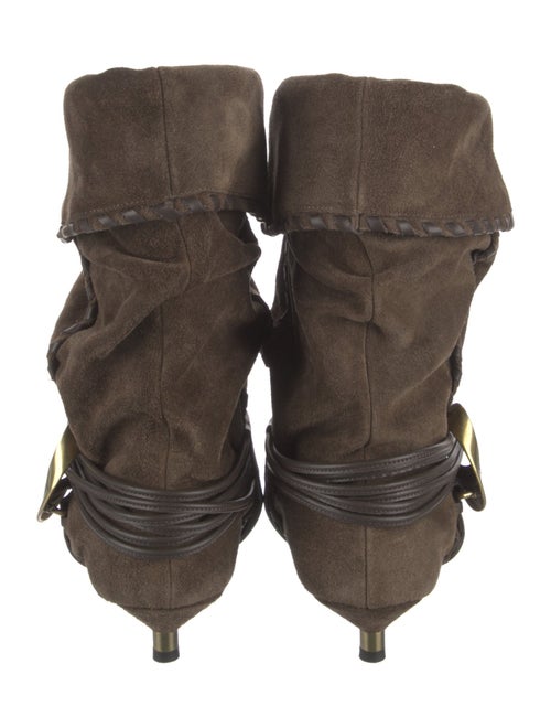 Isabel Marant Suede Pleated Accents Moto Boots