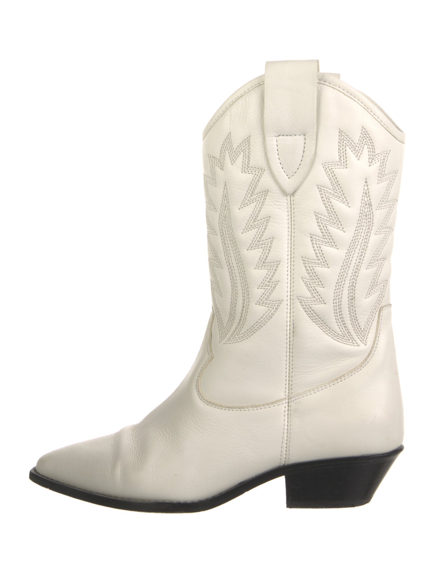 Isabel Marant Leather Embroidered Accent Western Boots