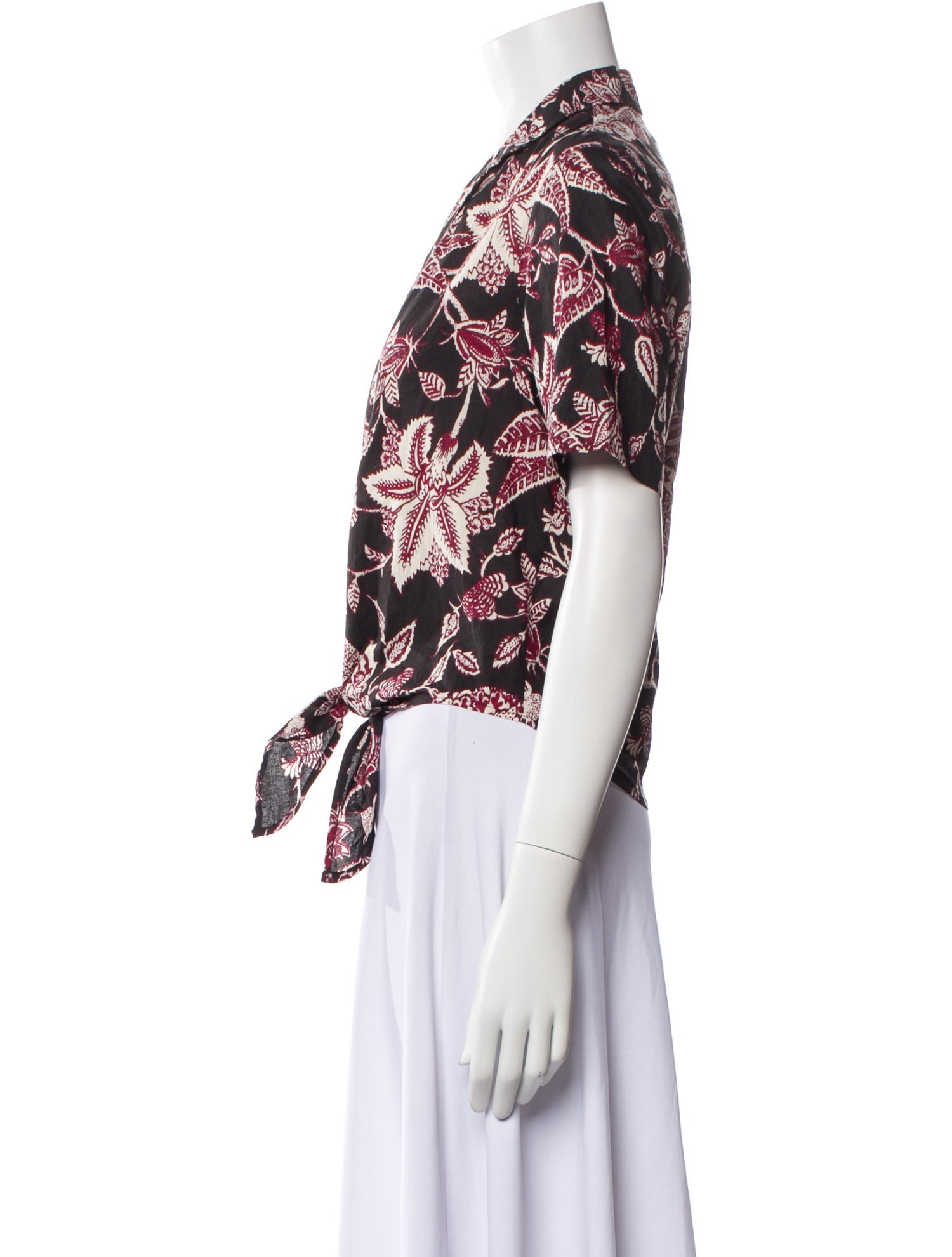 Isabel Marant Floral Print V-Neck Button-Up Top