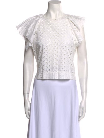 Isabel Marant Bateau Neckline Short Sleeve Crop Top