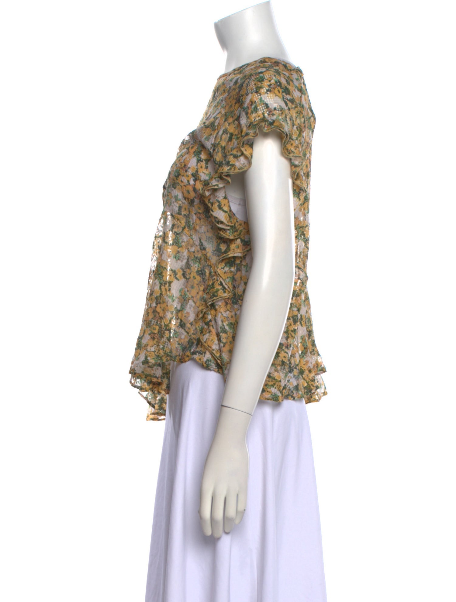 Isabel Marant Floral Print Bateau Neckline Blouse