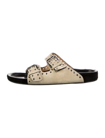 Isabel Marant Suede Keyhole Accent Slides