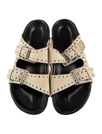 Isabel Marant Suede Keyhole Accent Slides