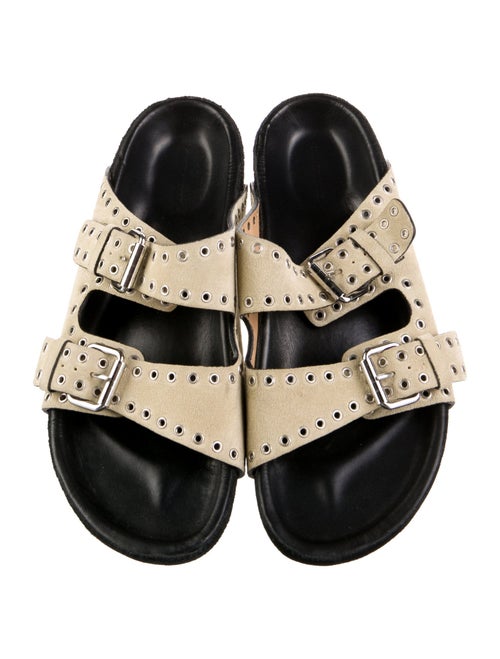Isabel Marant Suede Keyhole Accent Slides