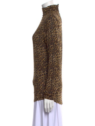Isabel Marant Animal Print Turtleneck Top