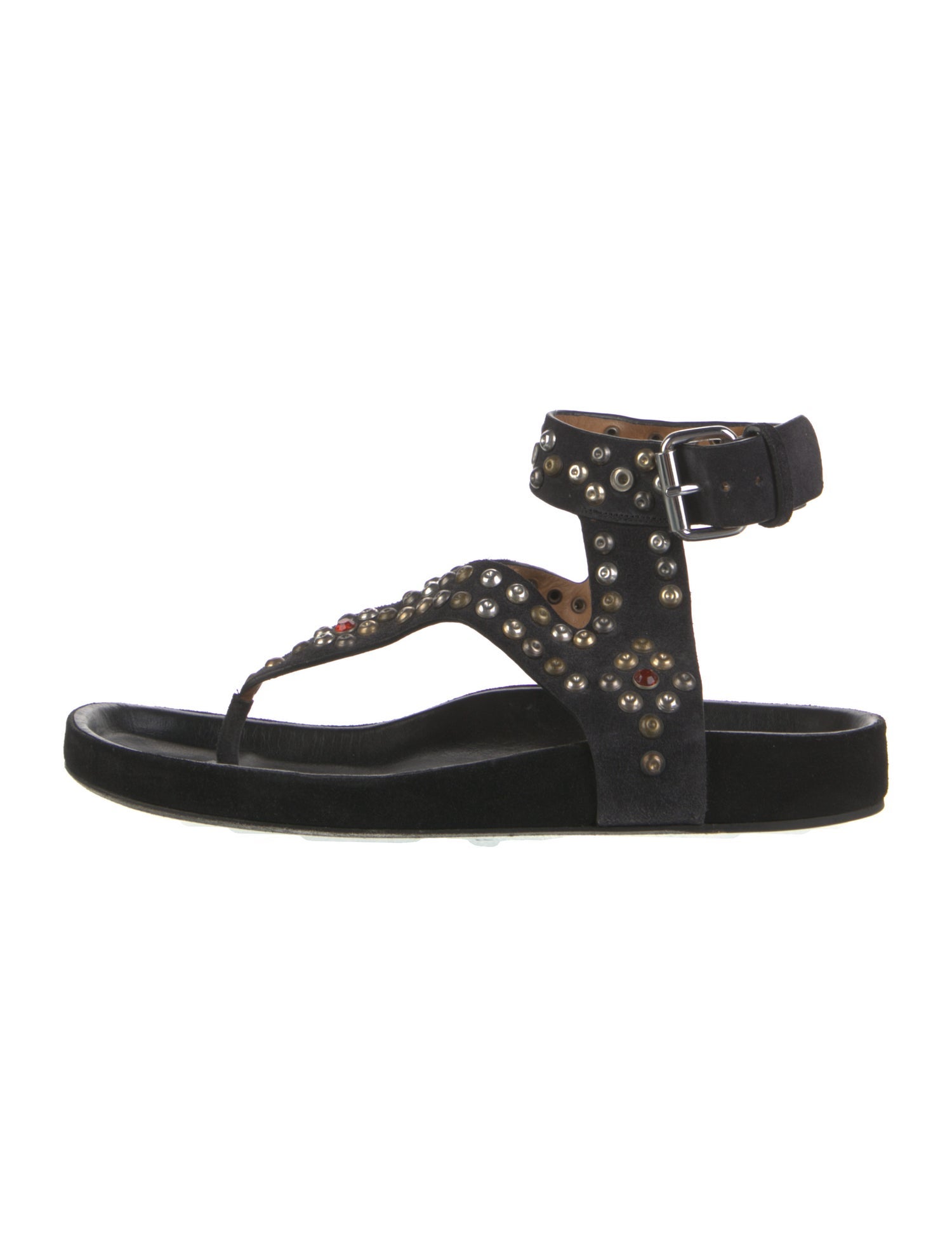 Isabel Marant Suede Crystal Embellishments Slingback Sandals