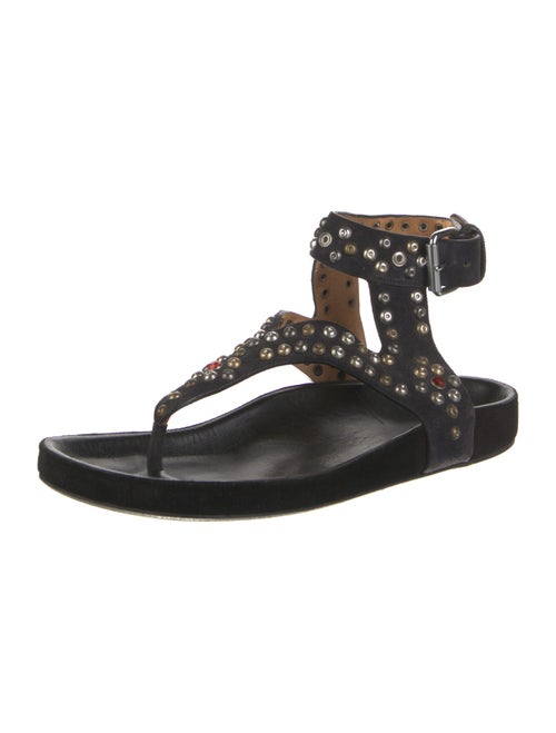 Isabel Marant Suede Crystal Embellishments Slingback Sandals