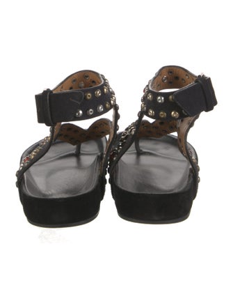 Isabel Marant Suede Crystal Embellishments Slingback Sandals