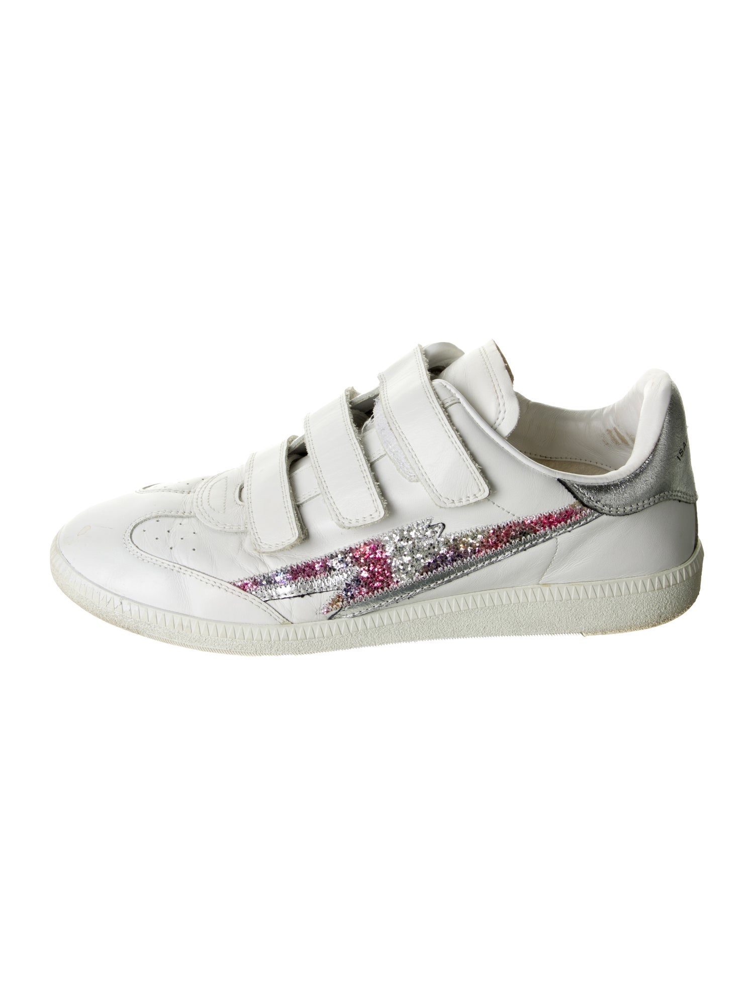 Isabel Marant Leather Colorblock Pattern Sneakers