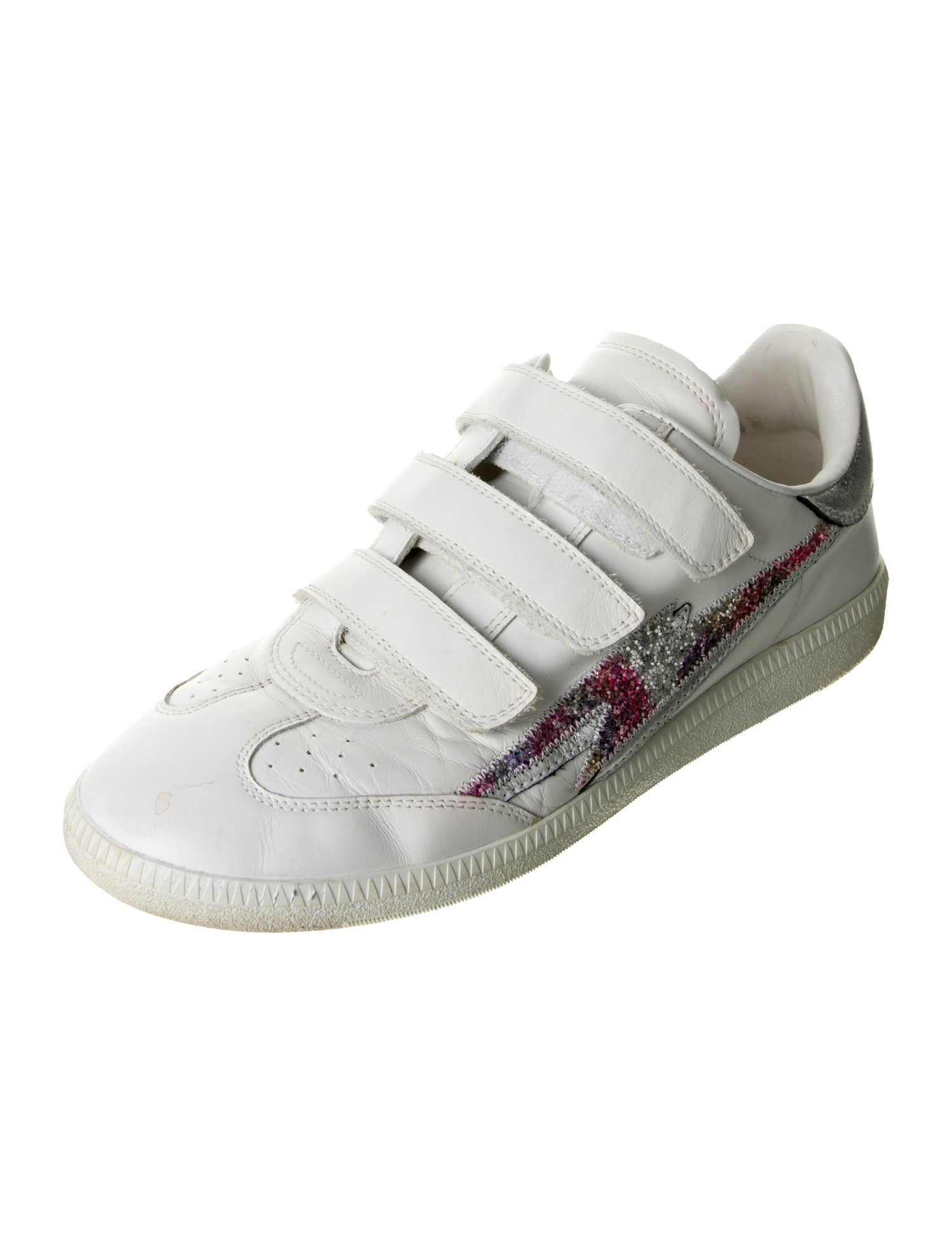 Isabel Marant Leather Colorblock Pattern Sneakers