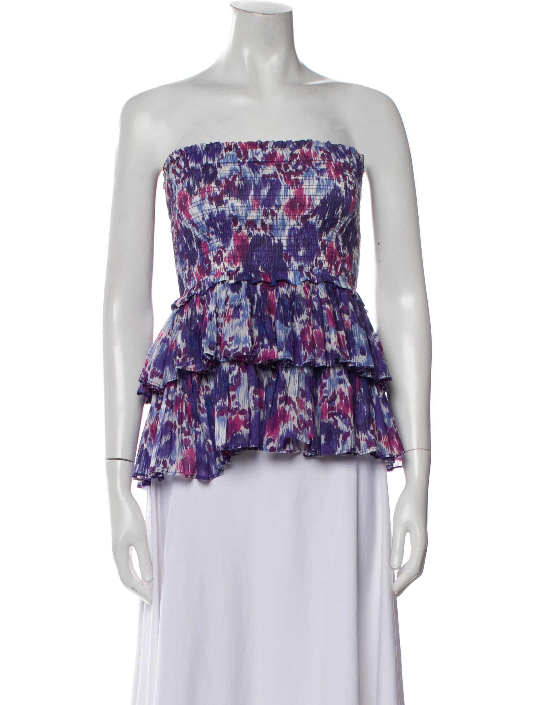 Isabel Marant Tie-Dye Print Strapless Blouse