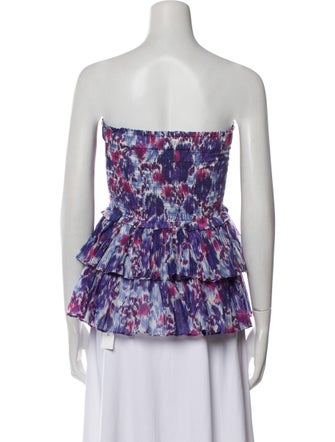 Isabel Marant Tie-Dye Print Strapless Blouse