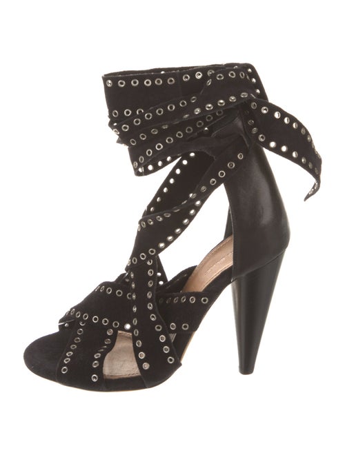 Isabel Marant Suede Eyelet Trim Gladiator Sandals