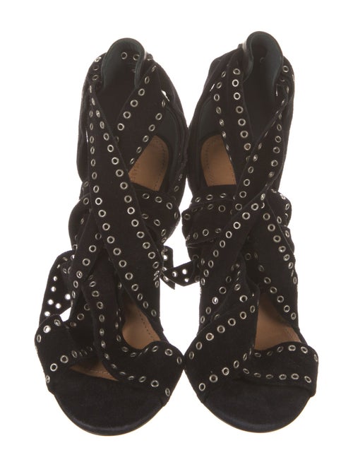 Isabel Marant Suede Eyelet Trim Gladiator Sandals