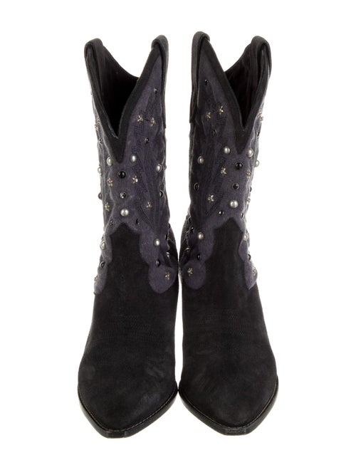 Isabel Marant Suede Crystal Embellishments Western Boots