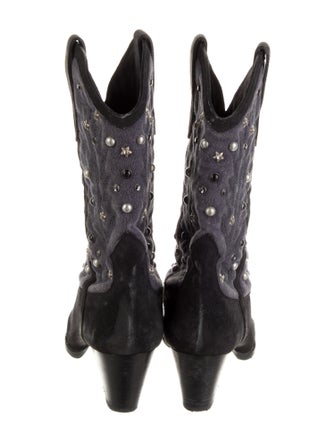 Isabel Marant Suede Crystal Embellishments Western Boots
