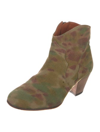 Isabel Marant Canvas Printed Western Boots