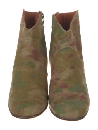 Isabel Marant Canvas Printed Western Boots