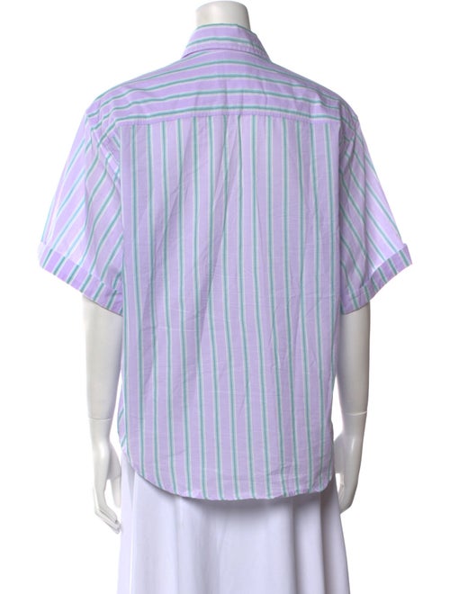Isabel Marant Striped Short Sleeve Button-Up Top