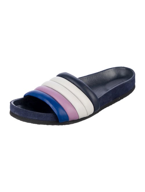 Isabel Marant Leather Colorblock Pattern Slides