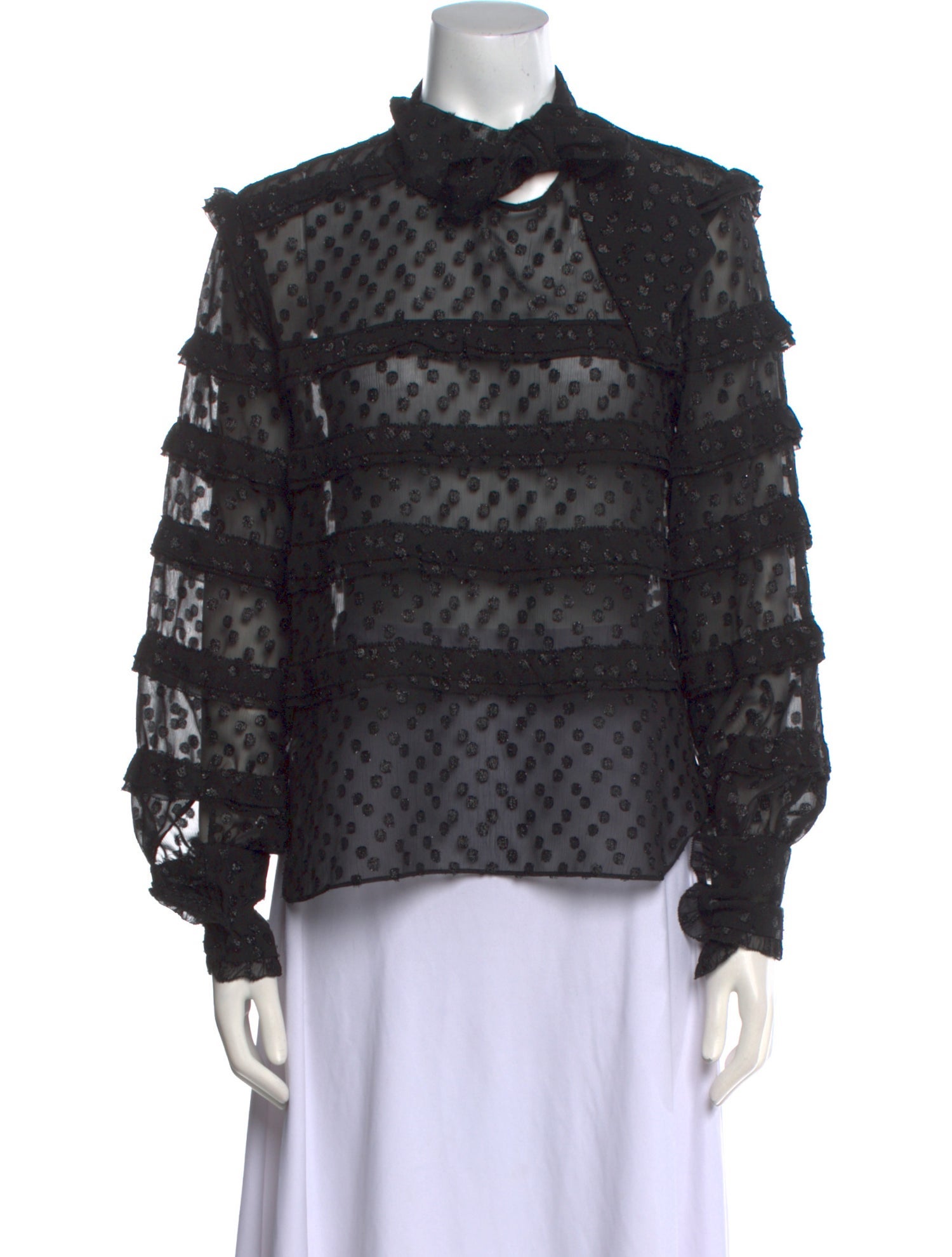 Isabel Marant Lace Pattern Mock Neck Blouse
