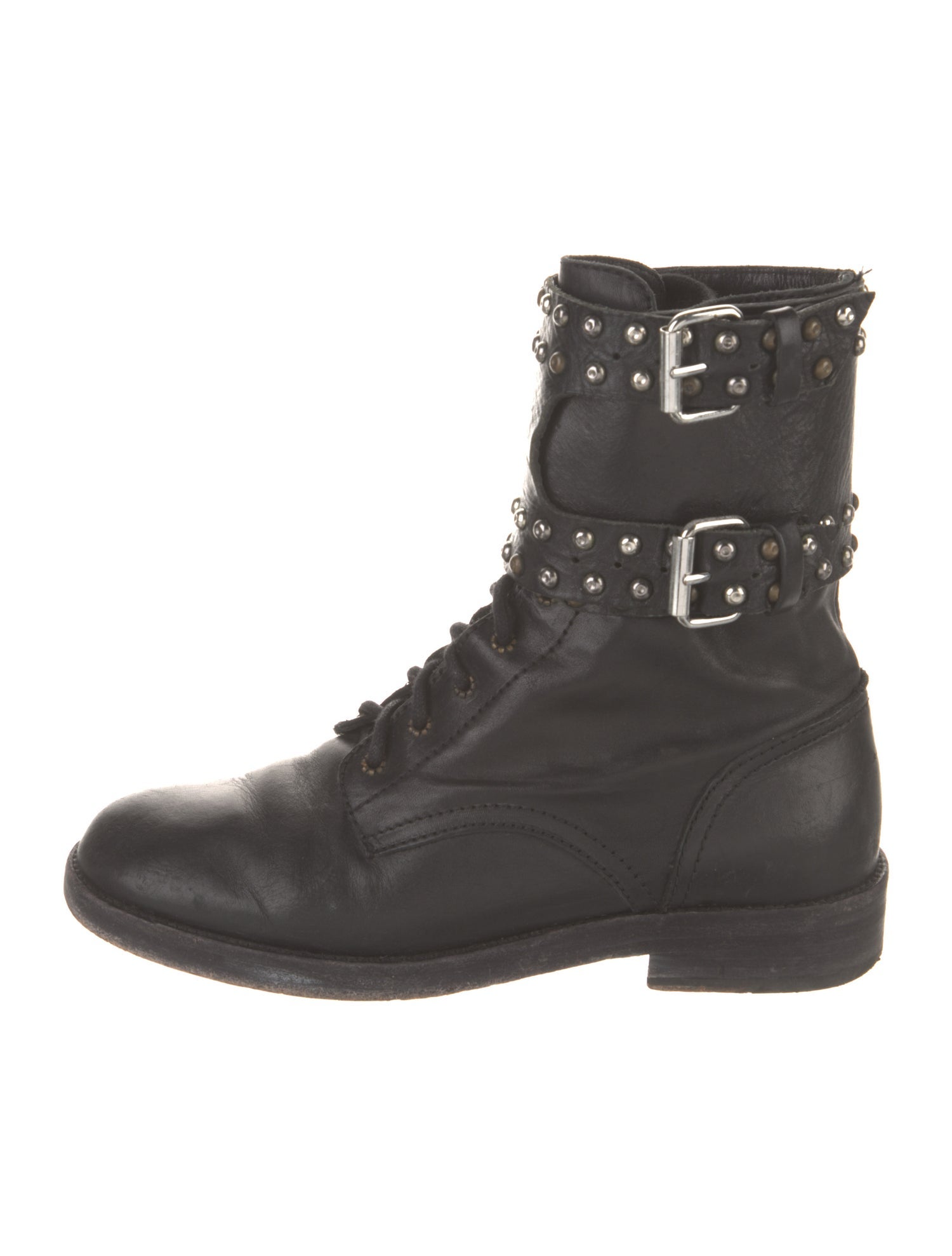 Isabel Marant Leather Studded Accents Combat Boots