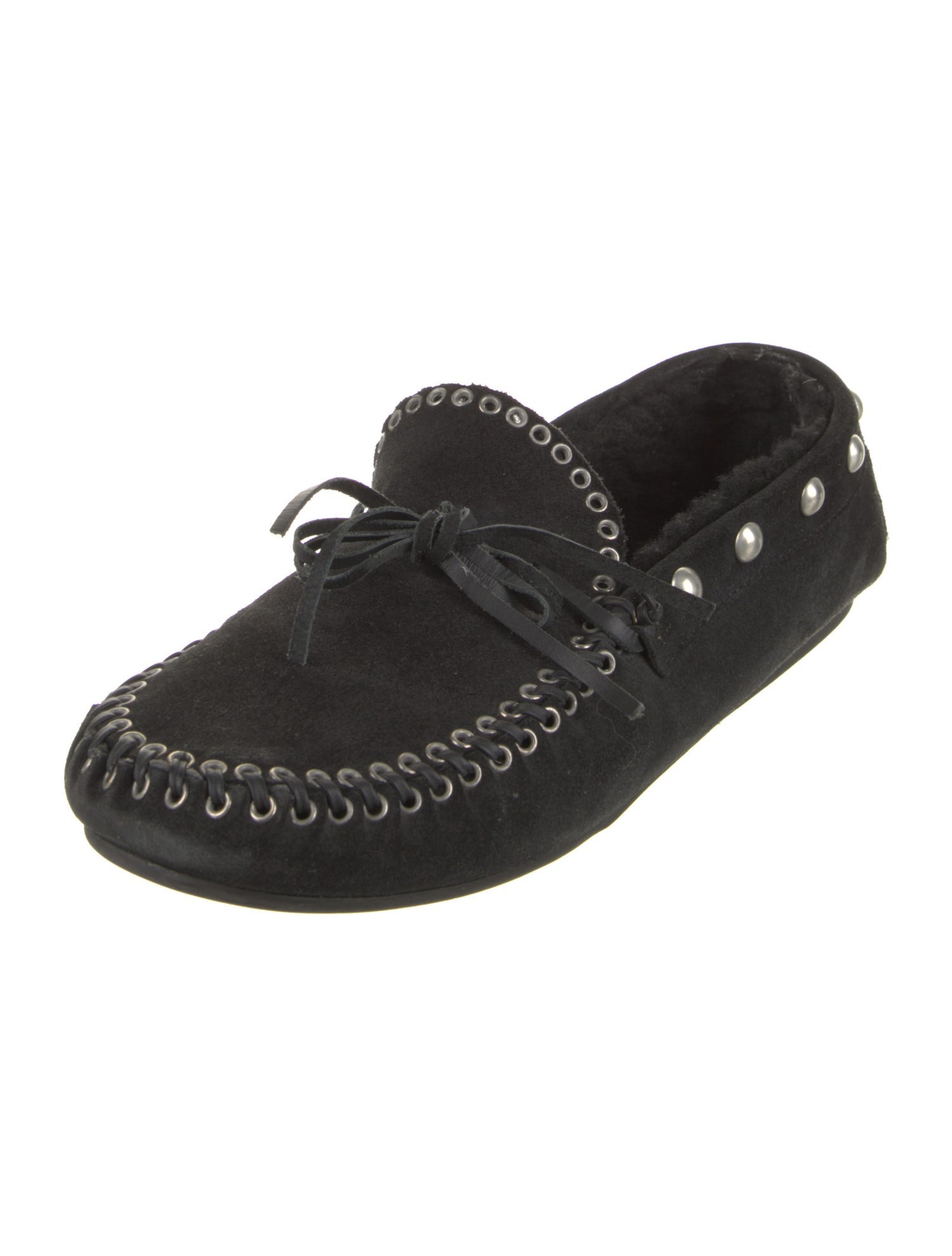 Isabel Marant Suede Bow Accents Loafers