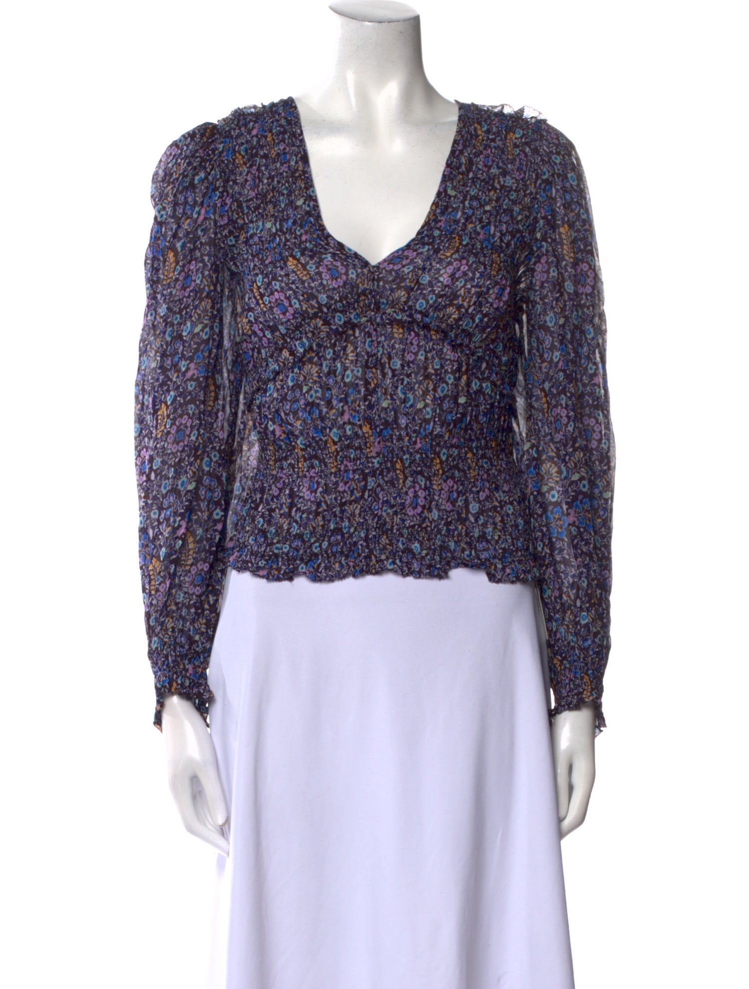 Isabel Marant Floral Print V-Neck Blouse