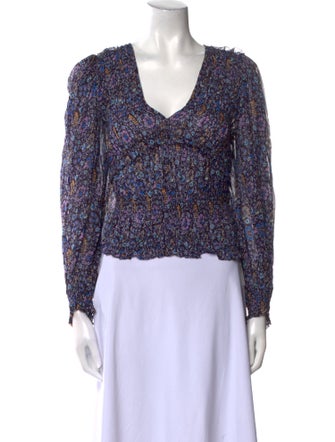 Isabel Marant Floral Print V-Neck Blouse