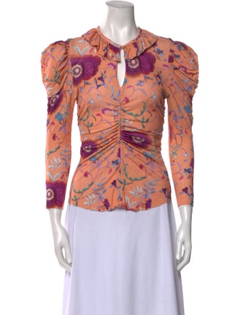 Isabel Marant Printed Crew Neck Button-Up Top