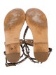 Isabel Marant Leather Crystal Embellishments T-Strap Sandals